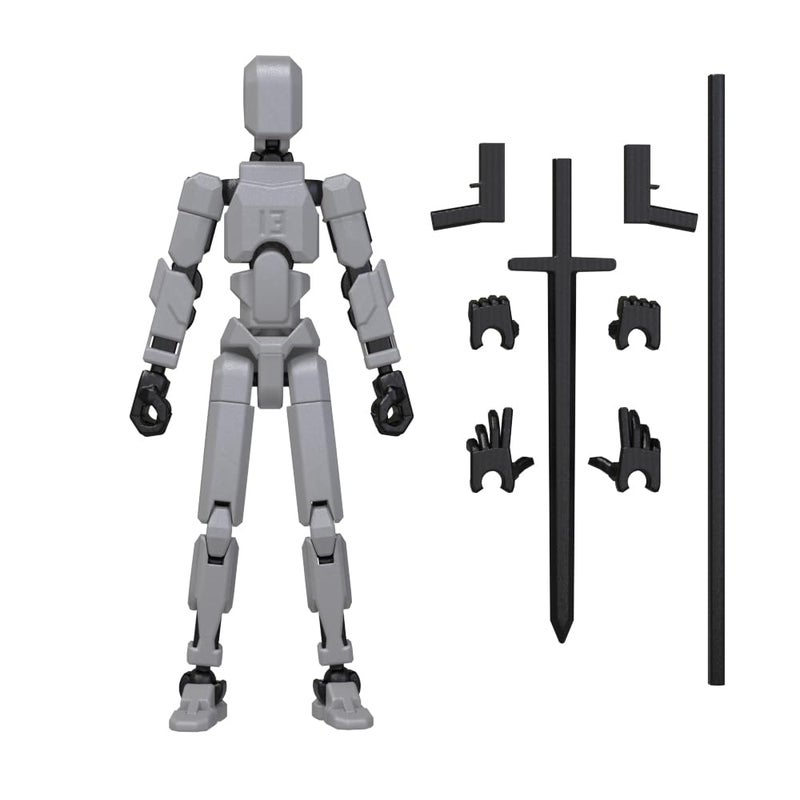 MerryXD Titan 13 Action Figure,Assembly Completed Dummy 13 Action Figure Lucky 13 Action Figure T13 Action Figure 3D Printed Multi-Jointed Movable, Nova 13 Action Figure Toy Grey - Image 1
