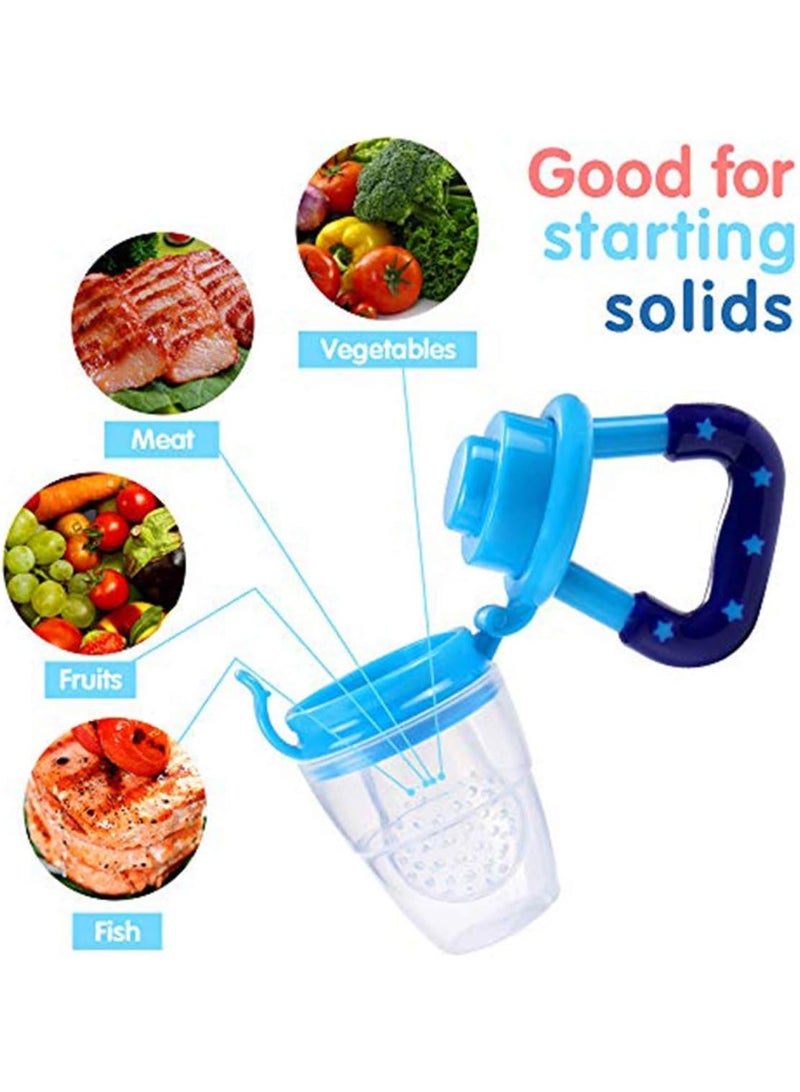 2 Pack Baby Food Feeder Set,Baby Fruit Feeder Pacifier Set,Safe BPA-Free Silicone Baby Pacifier Fresh Food Feeder,Fresh Food Feeder Set for Kids - Image 2
