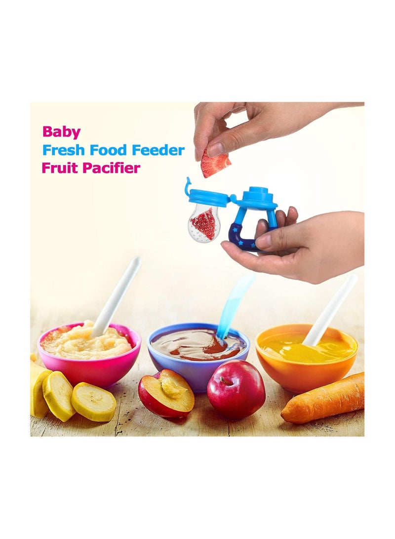 2 Pack Baby Food Feeder Set,Baby Fruit Feeder Pacifier Set,Safe BPA-Free Silicone Baby Pacifier Fresh Food Feeder,Fresh Food Feeder Set for Kids - Image 3