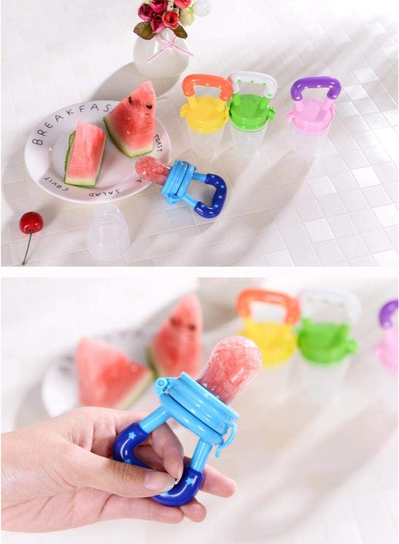 2 Pack Baby Food Feeder Set,Baby Fruit Feeder Pacifier Set,Safe BPA-Free Silicone Baby Pacifier Fresh Food Feeder,Fresh Food Feeder Set for Kids - Image 5