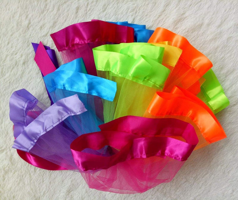 traderplus Little Girls Layered Rainbow Ribbon Tutu Skirt Dress Ballet Tiered (Medium 4-6 Years) - Image 4