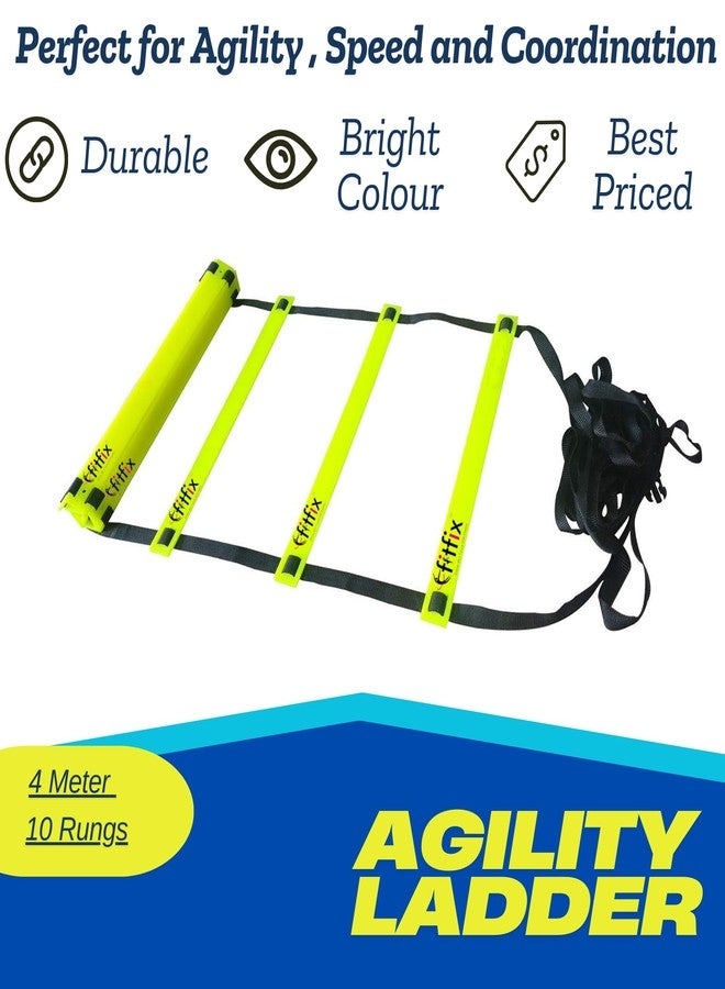 FITFIX® 6 Inch Cones Pack 6,10 Space Markers, 4 Meter Ladder & Pencil Skipping Rope Agility Combo - Image 3