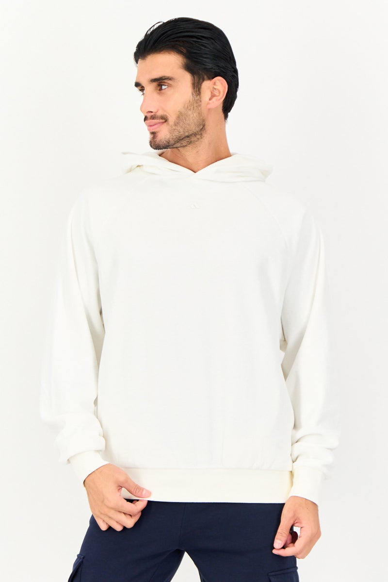 Adidas Men Sportswear Fit Long Sleeve Outdoor Hoodie, White - Image 1