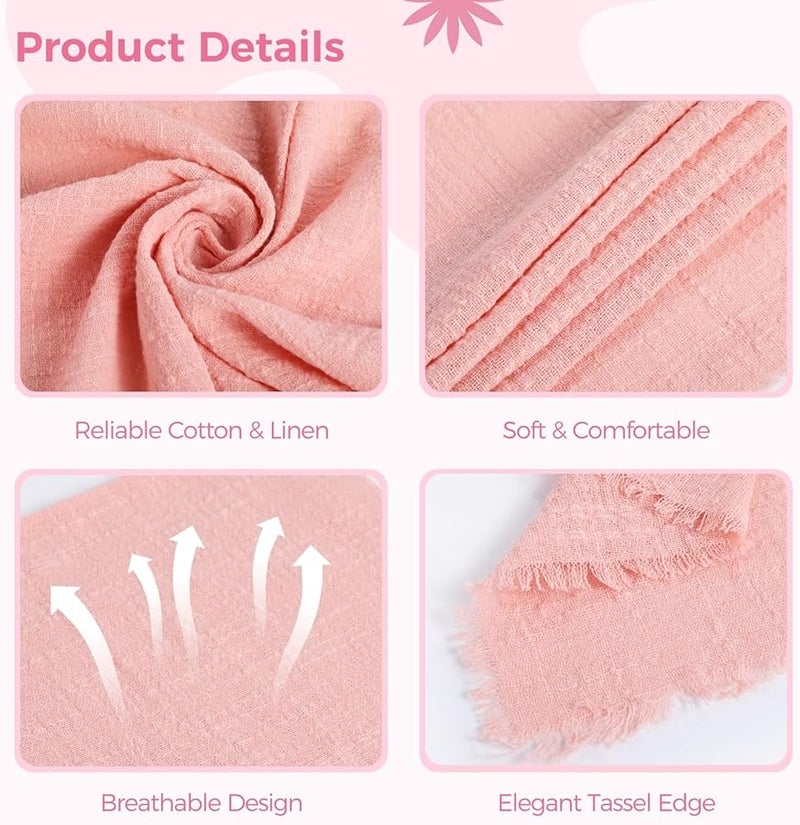 12 Pcs Cotton Linen Napkins Tassel Edge Decorative for Parties Weddings Everyday Use - Image 3