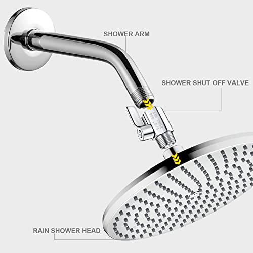SYIDINZN Shower Head Shut Off Valve 304 Stainless Steel Mini Ball Valve(1/2" Female X Male) NPT Thread Water Flow Control Valve Regulator - Image 5