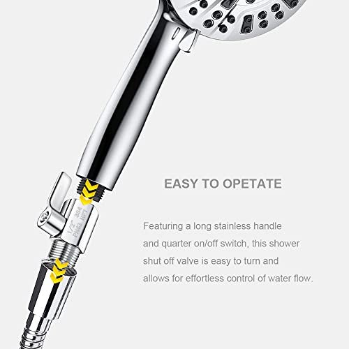 SYIDINZN Shower Head Shut Off Valve 304 Stainless Steel Mini Ball Valve(1/2" Female X Male) NPT Thread Water Flow Control Valve Regulator - Image 3