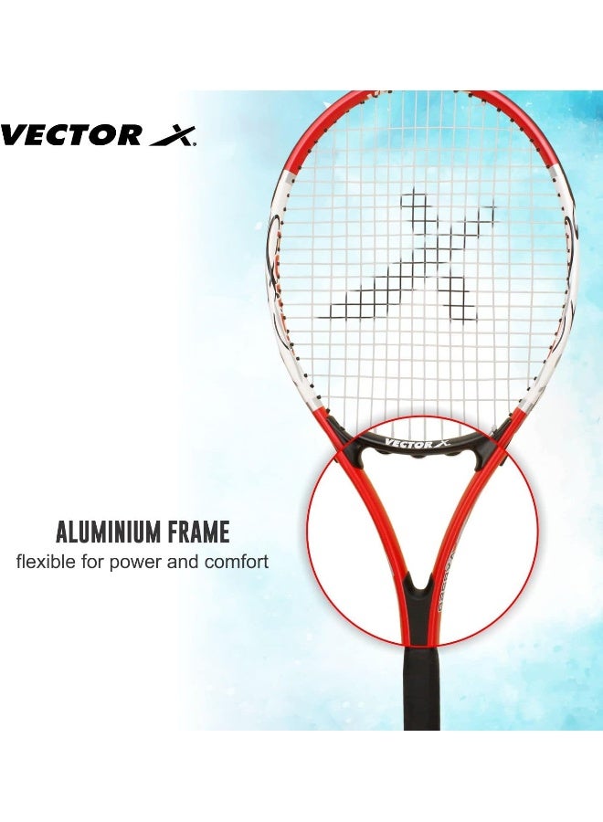 Vector X VXT-520 27" Strung Tennis Racquet with 3/4 Cover – Lightweight Adult Tennis Racket, Red - Image 3