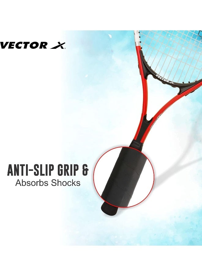 Vector X VXT-520 27" Strung Tennis Racquet with 3/4 Cover – Lightweight Adult Tennis Racket, Red - Image 4