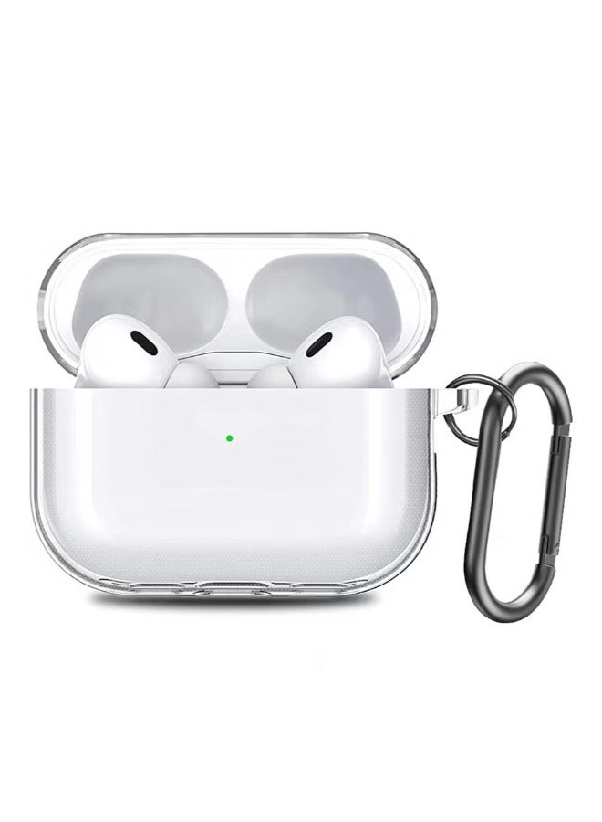 ACLIX Shockproof Case For Apple AirPods Pro Crystal Clear Shockproof Case Transparent Ultra Slim Cover with Key chain Carabiner - Image 1