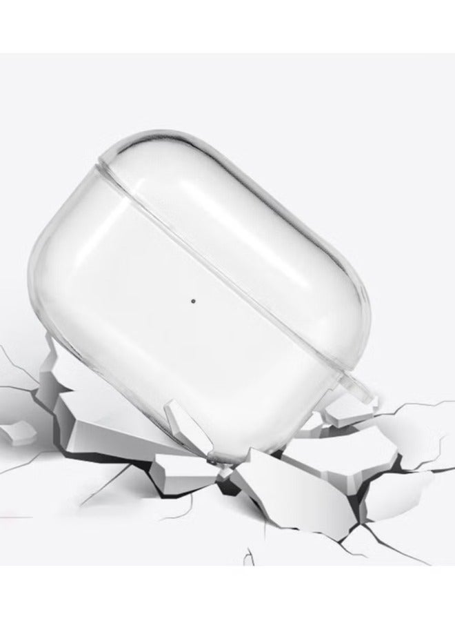 ACLIX Shockproof Case For Apple AirPods Pro Crystal Clear Shockproof Case Transparent Ultra Slim Cover with Key chain Carabiner - Image 2