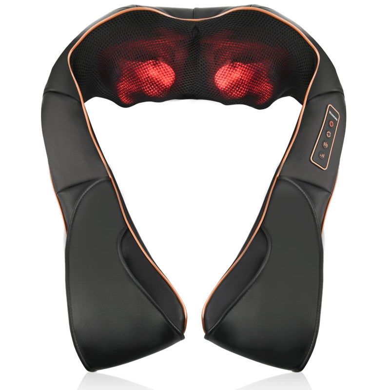 TRIDUCNA Neck Back Massager with Heat Shiatsu Electric Deep Tissue with 3D Kneading Massage 3 Intensity Levels Muscle Pain Relief for BackNeckShoulderLegs Gifts for HerHimFriendMomDad