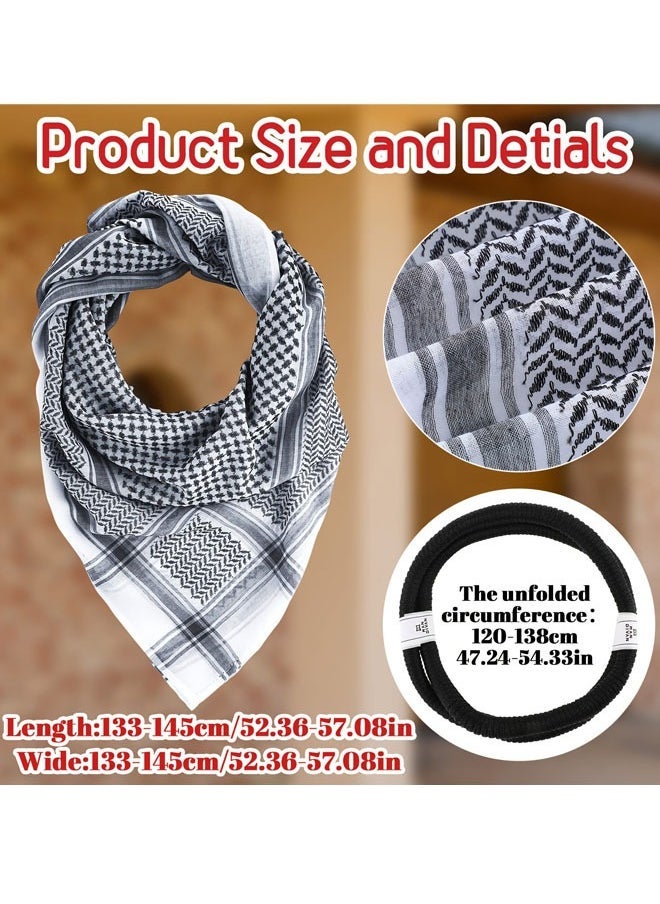 ZVEV Arab Head Scarf with Lgal Aqel Rope 2 Piece Mens Middle East Desert Shemagh Wrap Arab Costume  - Image 2