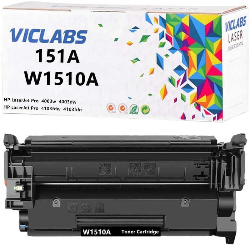 VicLabs 151A W1510A Toner Cartridge Replacement for HP W1510A 151A Toner Cartridge for use in HP Laserjet Pro 4003 4103 4003w 4003dn 4003dw 4103dw 4103fdw 4103fdn Printers 1 Pack Black - Image 2