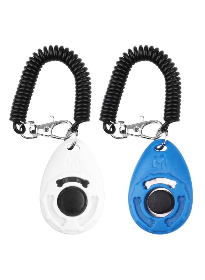 OYEFLY Dog Clicker [2 Pieces, Multi-Color] Training Clicker with Carry Strap for Dog, Cat, Horse (Blue and White) - Image 1