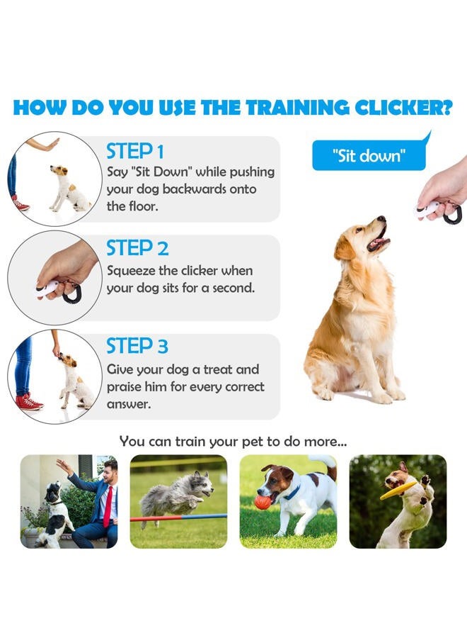 OYEFLY Dog Clicker [2 Pieces, Multi-Color] Training Clicker with Carry Strap for Dog, Cat, Horse (Blue and White) - Image 2