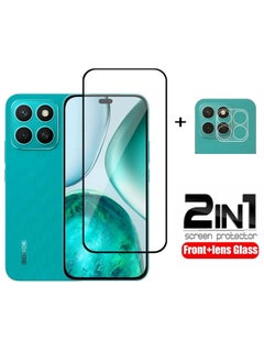 CoomBe 2 in 1 Screen Protector Tempered Glass and Camera Lens Film for Honor X8C, Scratch Resistant, Anti-Fingerprint, Bubble Free, 9H Tempered Glass Film 