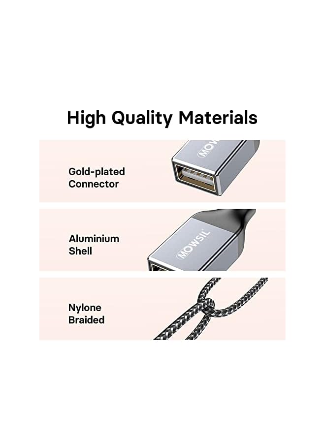 MOWSIL USB 3.0 Extension Cable, 3 Meter Length, Grey - Image 3