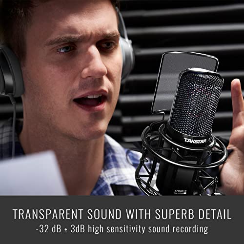 TAKSTAR XLR Condenser Microphone with 34mm GoldPlated Large Diaphragm High Sensitivity Cardioid Studio Mic for Recording Podcasting Streaming Voice Overs Singing Gaming PCK850 - Image 3