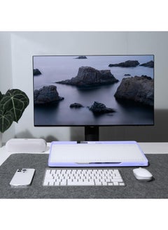Loukin Glass Desktop Whiteboard, 15.3" X 5.6" Desktop Dry Erase Board With Dotted And Graduated Surface, Desktop Buddy, Great For Design And Drawing, 3 Markers And 1 Dry Erase Eraser Included (Purple)  - Image 2