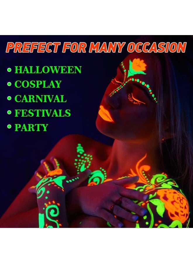 La Catrina DE'LANCI Neon Yellow Face Paint Stick, Cream Blendable Body Paint Stick, Sports Yellow Face Paint Football Foundation Makeup, Professional Halloween Makeup Cosplay Uv Special Effects SFX Costume Parti