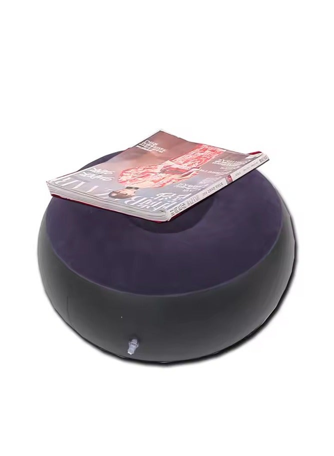 فيند طقم كرسي استرخاء 2 في 1 من FEND، كرسي استرخاء محمول مع مضخة هواء، أريكة قابلة للنفخ، أريكة قابلة للنفخ للراحة والنوم في المنزل، أزرق بنفسجي - Image 2