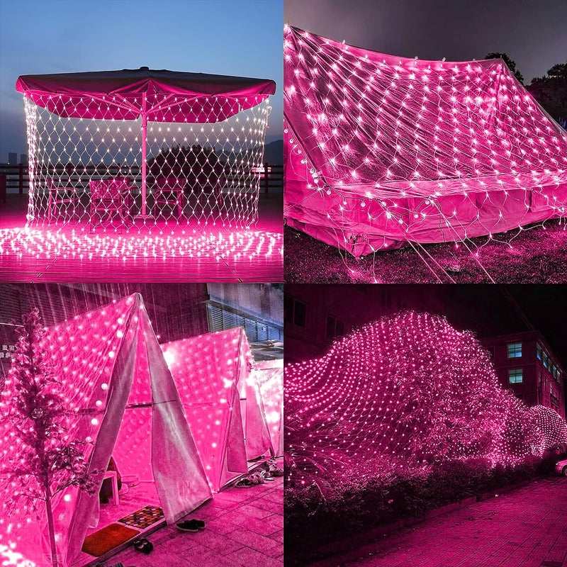 MIRADH Bright Led Net Mesh String Lights 3 Meters- Diwali Lights For Home Decoration 9.8Ft X 6.6Ft 160 Leds Still Modes Fairy Lights For Bedroom Diwali Light Decorative Lights(Pink-3X2) - Image 3