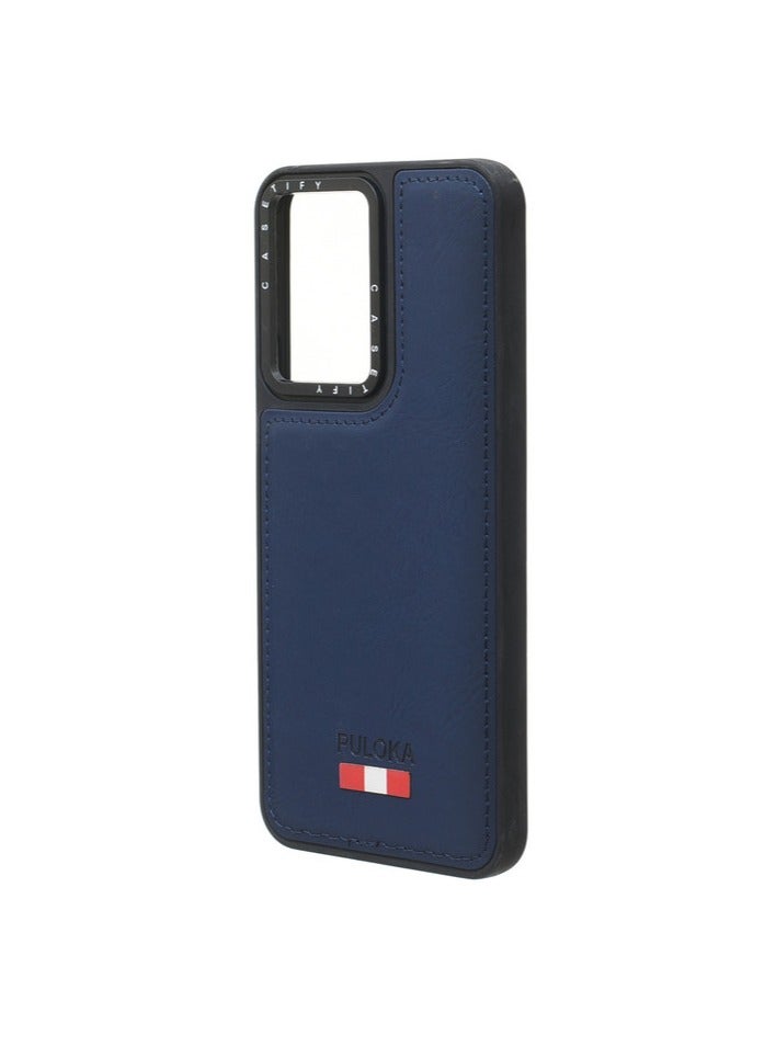 Leather Silicone And Plastic Back Phone Protection Cover For vivo Y02 - Navy - Image 3