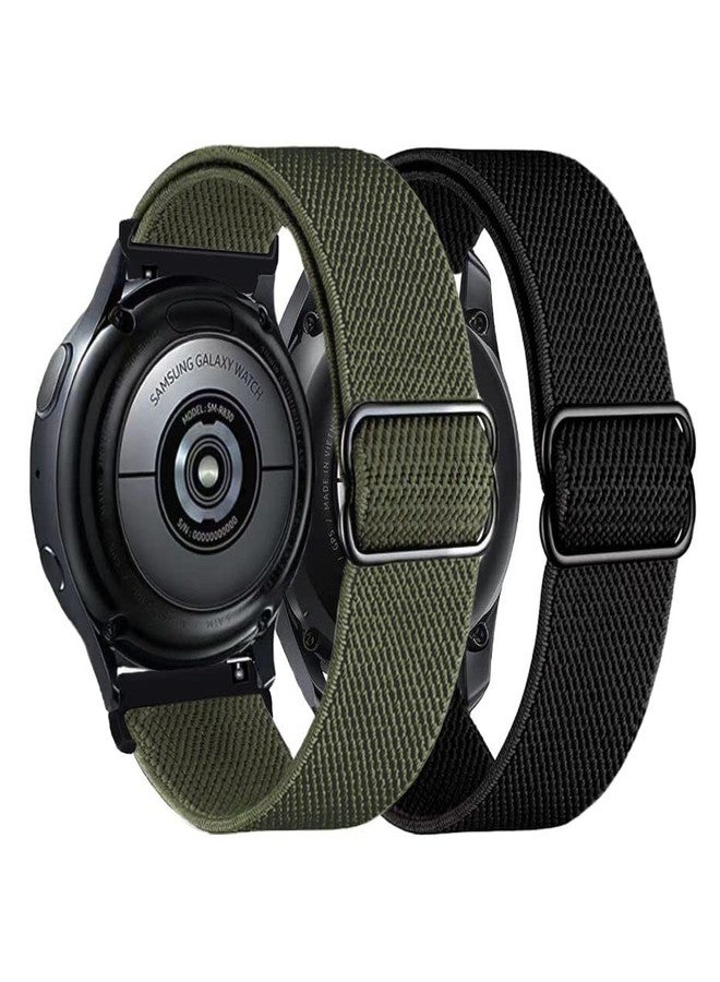 AHXLL 2PACK Nylon Smartwatch Bands Compatible with Samsung Galaxy Watch 7/6/5/4 44mm 40mm/Galaxy Watch FE/Watch 6 4 Classic 42mm 46mm 43mm 47mm/ Watch 5 Pro 45mm/Active 2,20mm Stretchy Sport Band - Image 1