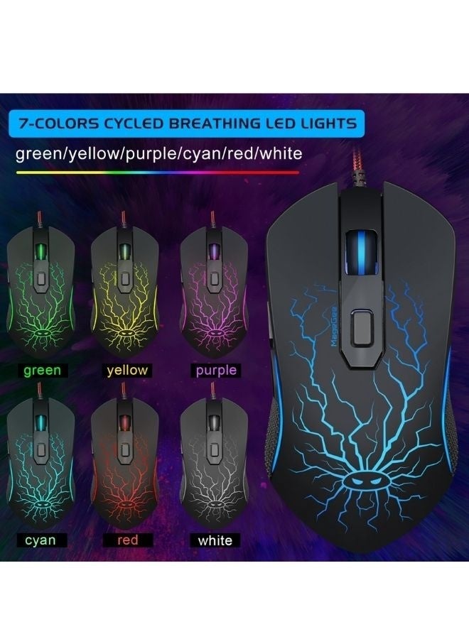 MageGee Gaming Keyboard and Mouse Combo, K1 RGB LED Backlit Keyboard with 104 Keys Computer PC Gaming Keyboard for PC/Laptop Black - Image 5