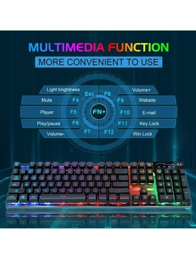 MageGee Gaming Keyboard and Mouse Combo, K1 RGB LED Backlit Keyboard with 104 Keys Computer PC Gaming Keyboard for PC/Laptop Black - Image 2