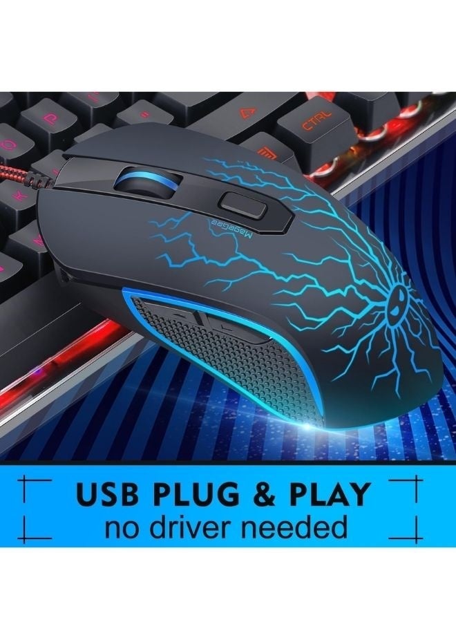 MageGee Gaming Keyboard and Mouse Combo, K1 RGB LED Backlit Keyboard with 104 Keys Computer PC Gaming Keyboard for PC/Laptop Black - Image 4