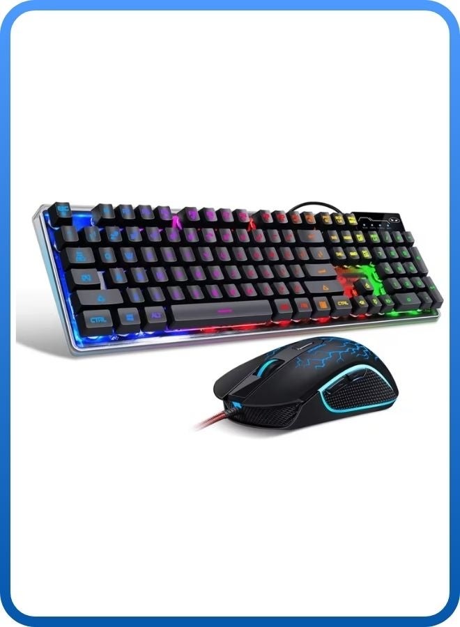 MageGee Gaming Keyboard and Mouse Combo, K1 RGB LED Backlit Keyboard with 104 Keys Computer PC Gaming Keyboard for PC/Laptop Black - Image 1