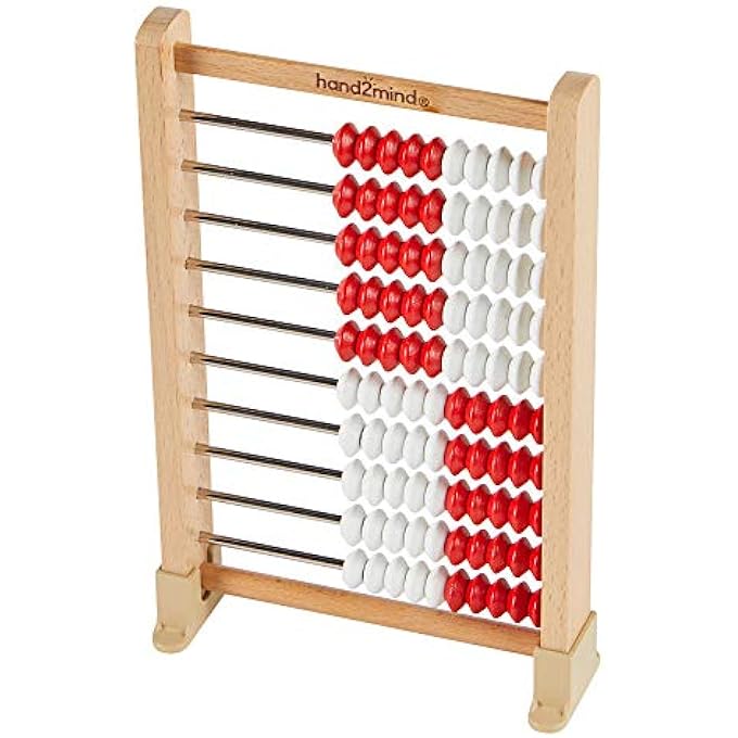 MINI 100 BEAD WOODEN REKENREK, ABACUS FOR KIDS MATH, MATH MANIPULATIVES KINDERGARTEN, COUNTING RACK FOR KIDS, COUNTERS FOR KIDS MATH, EDUCATIONAL TOYS FOR ELEMENTARY KIDS (SET OF 1) - Image 4
