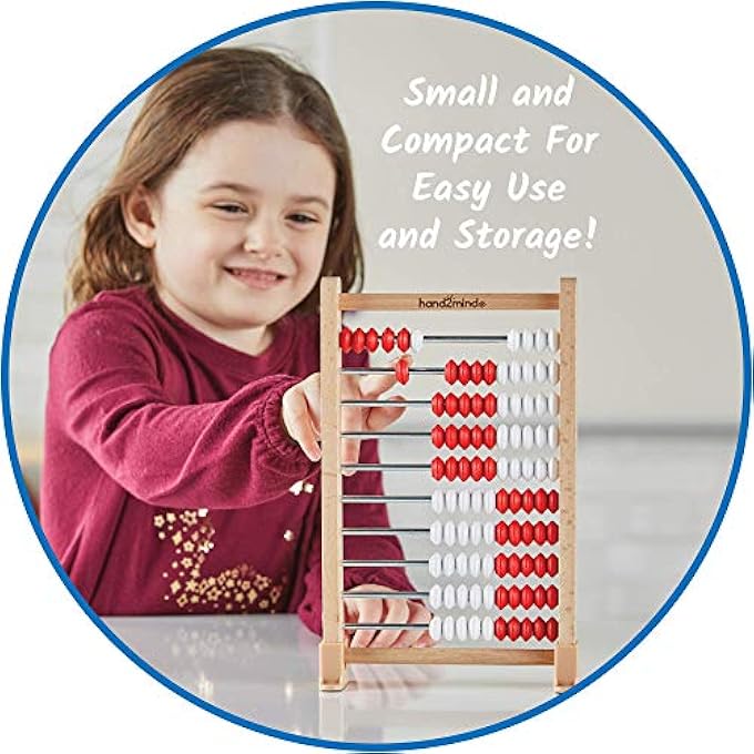 MINI 100 BEAD WOODEN REKENREK, ABACUS FOR KIDS MATH, MATH MANIPULATIVES KINDERGARTEN, COUNTING RACK FOR KIDS, COUNTERS FOR KIDS MATH, EDUCATIONAL TOYS FOR ELEMENTARY KIDS (SET OF 1) - Image 5