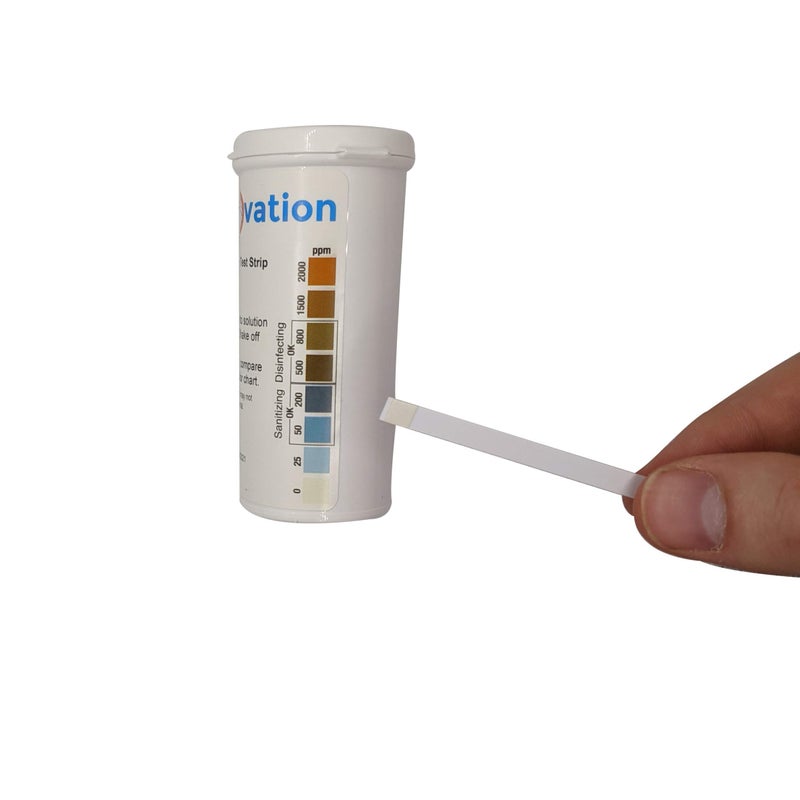 Bartovation Active Chlorine Bleach Test Strips, 0-2000 ppm [Vial of 100 Plastic Strips] Designed for Daycares and Senior Homes for Sanitizing and Disinfecting - Image 3