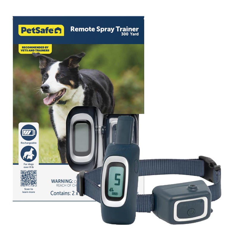 PetSafe Remote Spray Trainer, Dog Training Collar - 3 Modes: Tone, Vibration or Spray - Rechargeable and Water-Resistant Includes Citronella and Unscented Spray Refills - 300 Yards (900 Feet) Range - Image 1