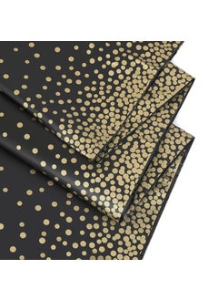 Generic Waterproof Rectangular Party Table Cover Black gold dots (bright) 