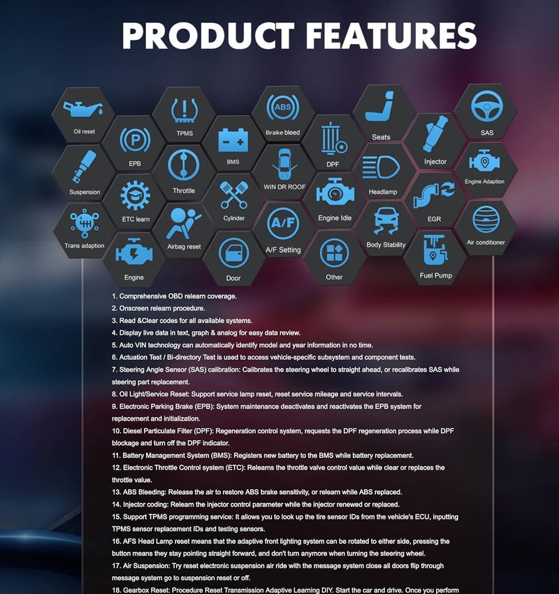 iCarsoft CR Max Automotive Diagnostic Scanner with Free Screen Protector - Image 3