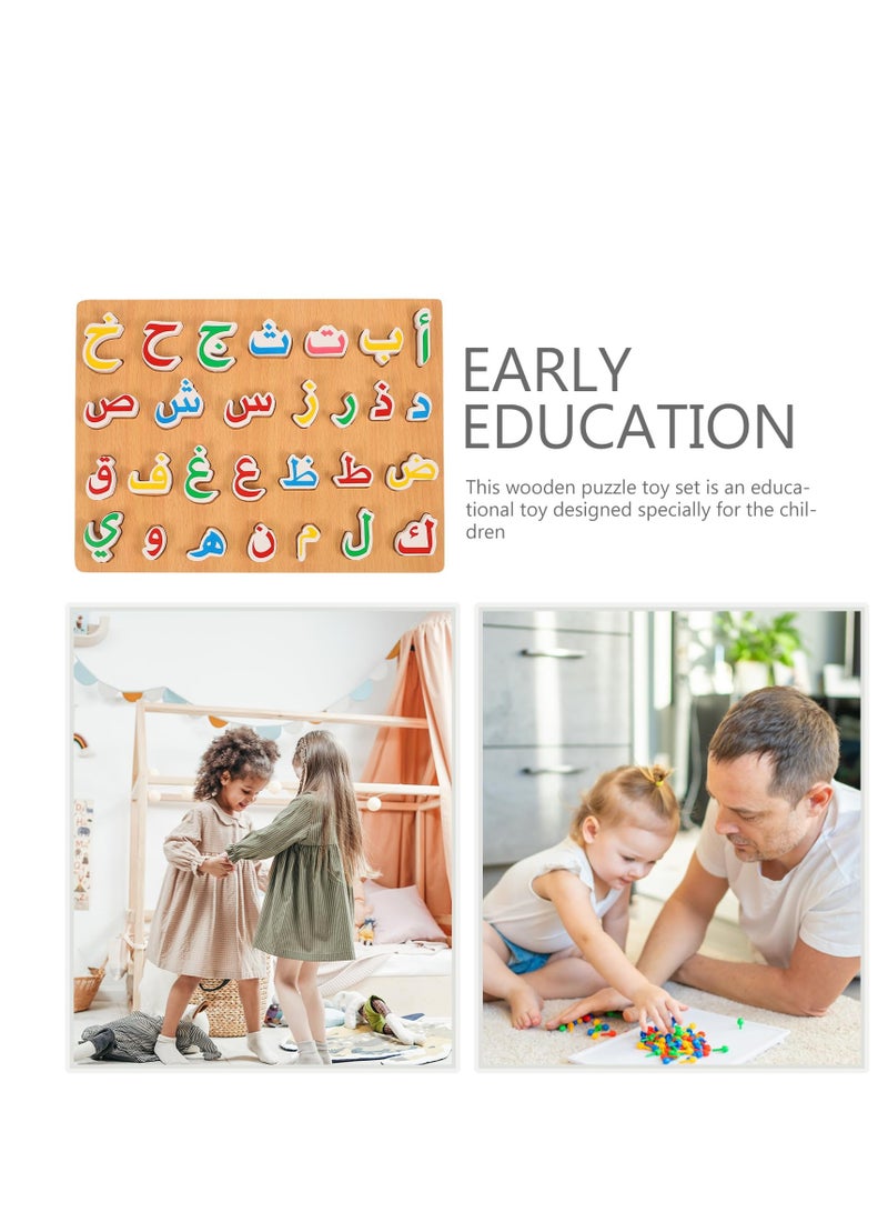 Child Puzzle Toys Arabic Puzzle Playsets Wooden Puzzle Toys (Colorful) - Image 2