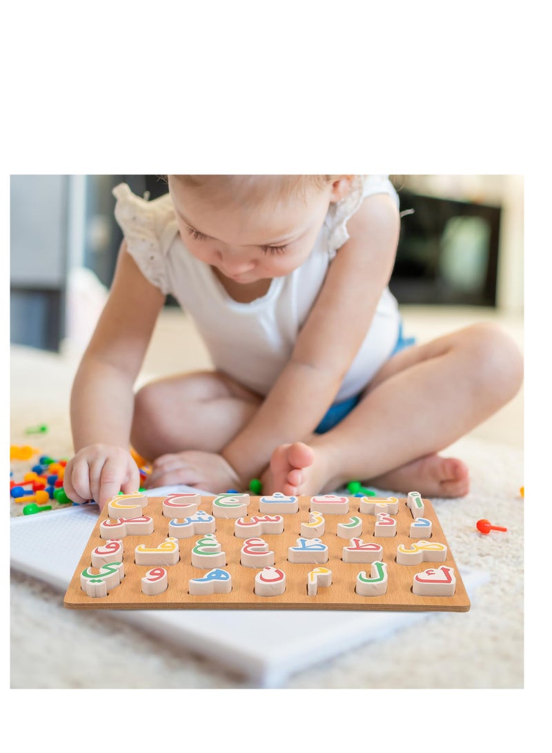 Child Puzzle Toys Arabic Puzzle Playsets Wooden Puzzle Toys (Colorful) - Image 3