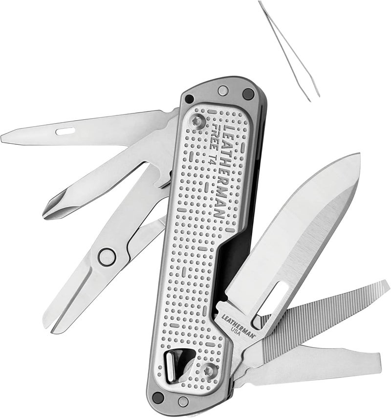 Leatherman Free T4 Stainless Steel Pocket Size Multitool with 12 Functional Tools - Image 1