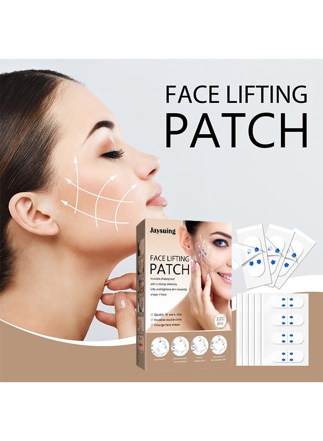 Jaysuing 120 Pcs Face Lifting Patch, Tighten Chin Fade Fine Lines Enhance Adhesive Tape, Shape V-Shaped Small Face Patch, Facial Invisible Lifting Patch ﻿ - Image 2