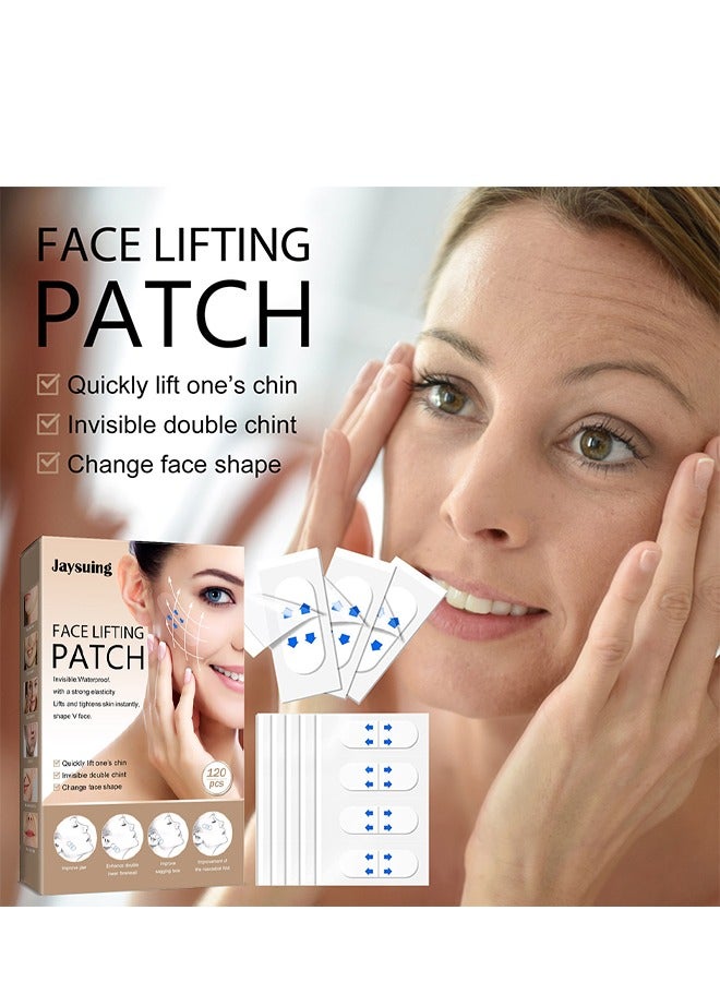 Jaysuing 120 Pcs Face Lifting Patch, Tighten Chin Fade Fine Lines Enhance Adhesive Tape, Shape V-Shaped Small Face Patch, Facial Invisible Lifting Patch ﻿ - Image 3