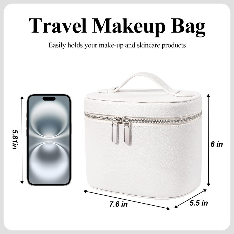 honitty Makeup Bag, Travel Make up Case with Compartments and Handle, Portable Cosmetic Organizer Bags,Toiletry Bag for Women - Image 2