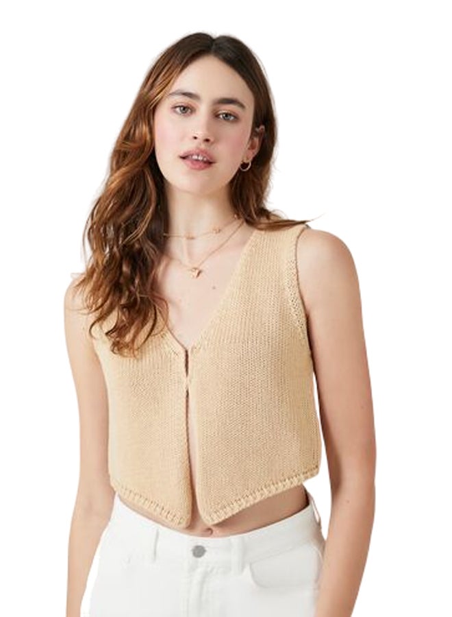 FOREVER 21 Sweater-Knit Split-Hem Vest - Image 1