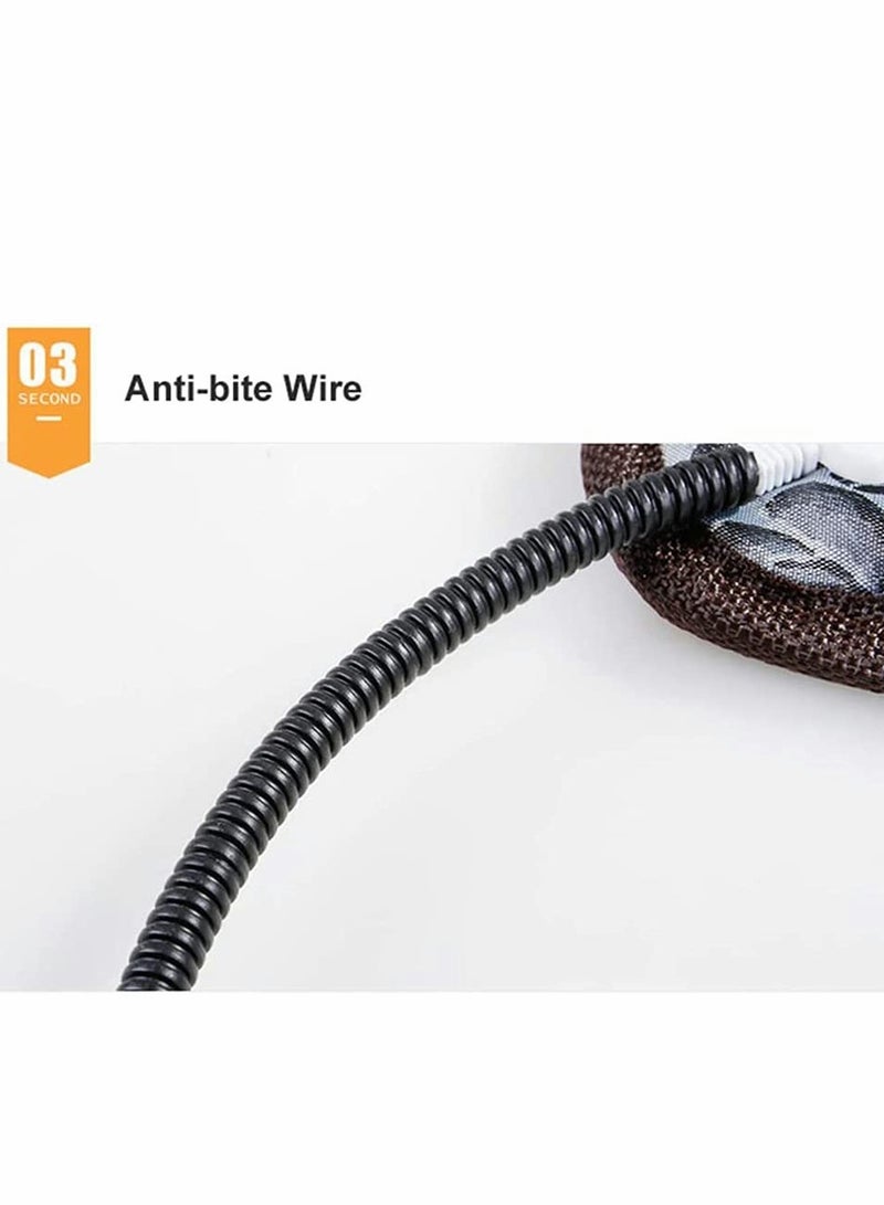 KASTWAVE وسادة تدفئة للحيوانات الأليفة، حصيرة تدفئة كهربائية مقاومة للماء داخلية، حصيرة تدفئة قابلة للتعديل، سرير مدفأ للحيوانات الأليفة مع سلك فولاذي مقاوم للمضغ، للكلب، القط، الأرنب (17.7 × 17.7 بوصة، نمط وردي) - Image 5