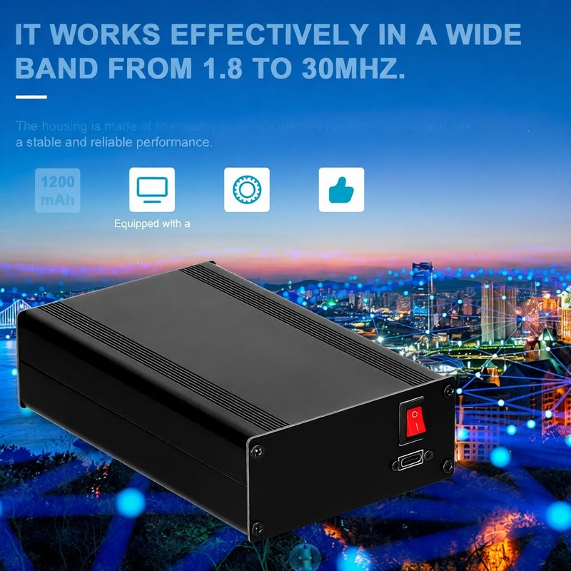 مضخم تحويلة هوائي موجات قصيرة تلقائي ATU-10-0A 20 واط 1.8-30 ميجاهرتز - غلاف من سبائك الألومنيوم - مقياس قوة موجات قصيرة - مقياس موجات واقفة - Image 4