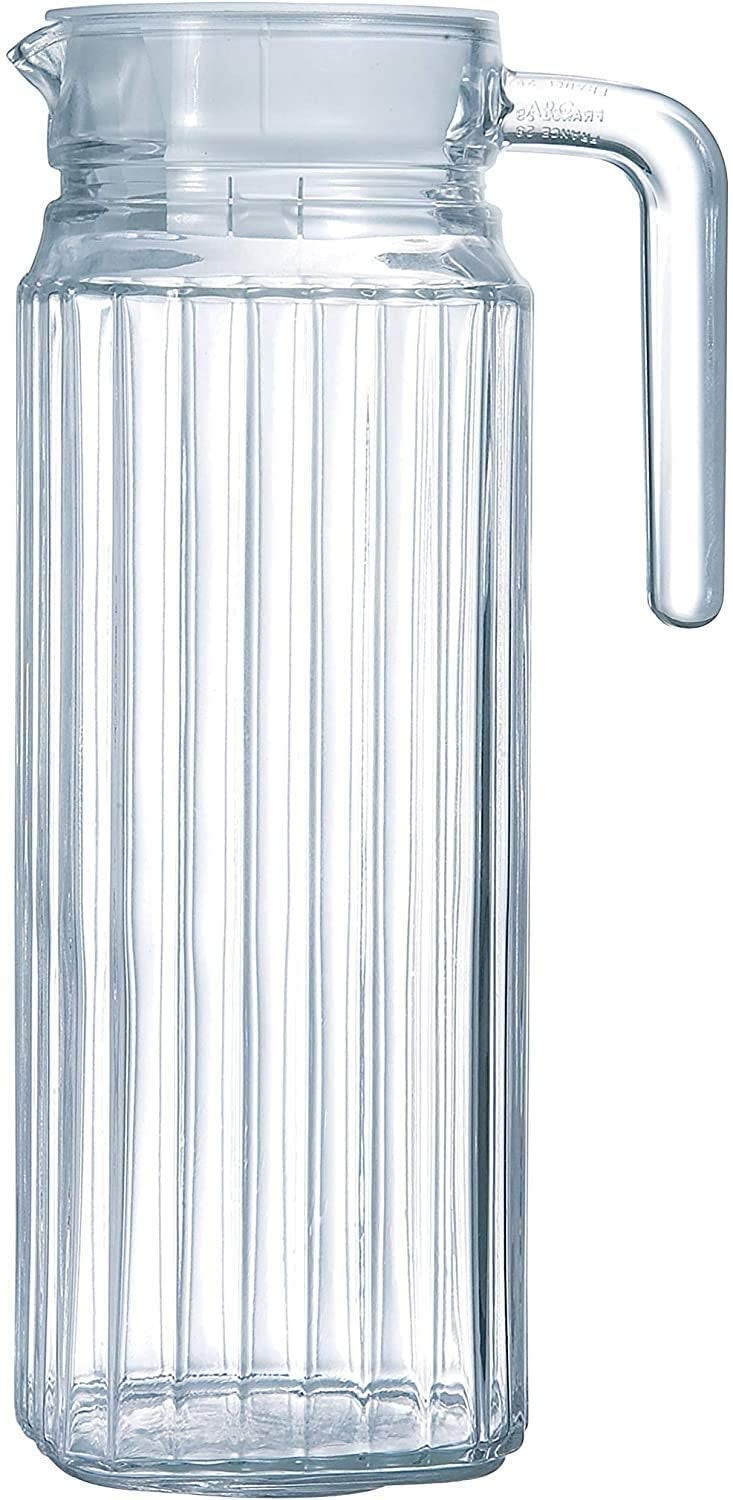 BABALI. BABALI.Premium Luxury Glass jug with Lid,Juice iced Tea Pitcher, Cold ice Tea, Milk & Beverage Carafes 1.1 LTR Pack of 1.  - Image 3