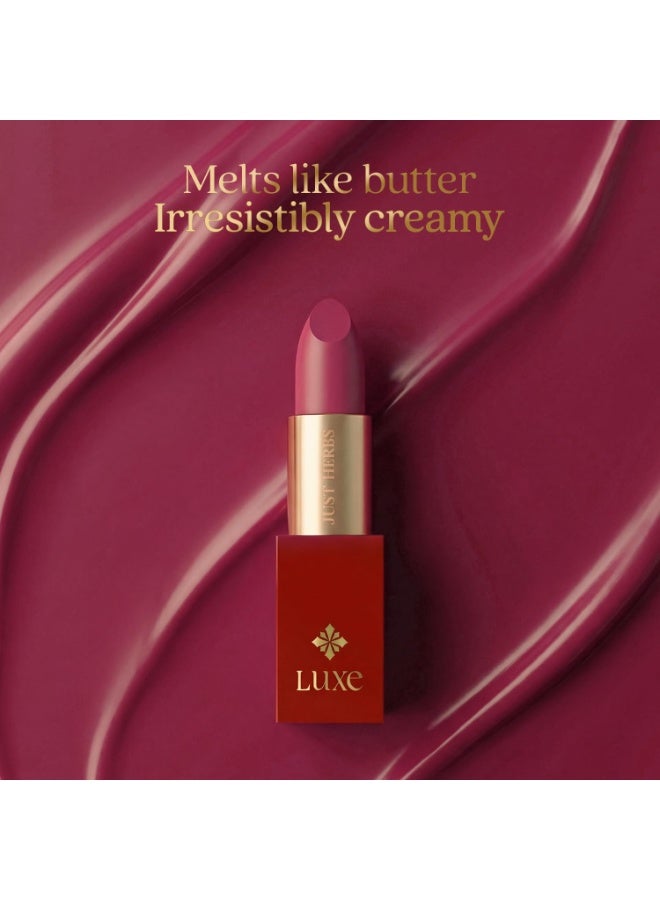 جاست هيربز أحمر شفاه "Just Herbs Luxe Satin Melt" بلمعان فائق | مكياج فاخر | تركيبة أيورفيدية | لمعان يدوم طويلاً | أحمر شفاه أيورفيدي – 4 جم (درجة 08 Mocha Glow) - Image 2