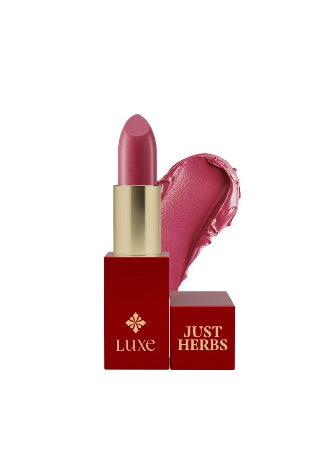 جاست هيربز أحمر شفاه "Just Herbs Luxe Satin Melt" بلمعان فائق | مكياج فاخر | تركيبة أيورفيدية | لمعان يدوم طويلاً | أحمر شفاه أيورفيدي – 4 جم (درجة 08 Mocha Glow) - Image 1